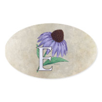 E for Echinacea Floral Monogram stickers