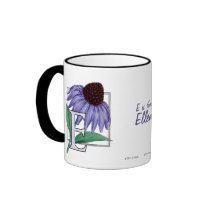 E for Echinacea Flower Monogram and Name Mug mugs