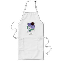 E for Echinacea Flower Monogram Apron aprons