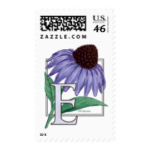 E for Echinacea Flower Monogram Postage stamps