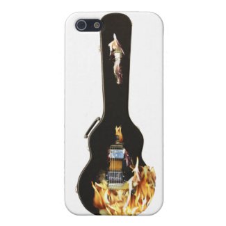 E-guitar in Burning Hardcase iPhone5 Case Savvy Matte Finish iPhone 5 Cases