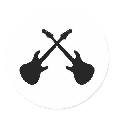 E Guitars Crossed Round Sticker by Tomaniac