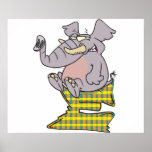E is for elephant abc letter cartoon print