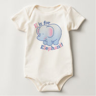 E Is for Elephant Baby Bodysuit shirt
