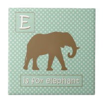 "E" is for Elephant Ceramic Tile