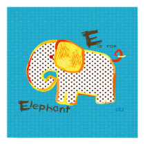 'E is for elephant ' digital painting print