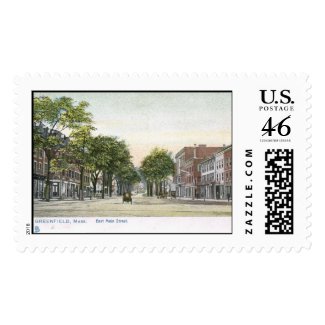 E Main St., Greenfield, MA 1906 Vintage Postage Stamps
