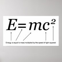 E=MC2 Einstein's Theory of Relativity Posters