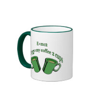 E=mc2 My 2 Coffe Cups mugs by figstreetstudio E=mc2 My 2 Coffe Cups mugs