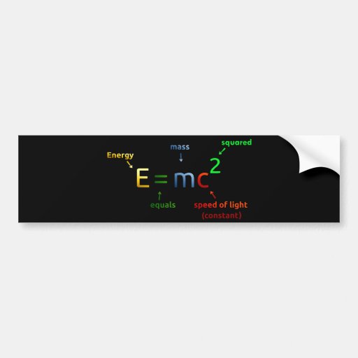 MC^2. E equals MC Squared Car Bumper Sticker | Zazzle