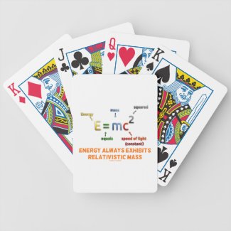 E=mc^2 Energy Always Exhibits Relativistic Mass Playing Cards
