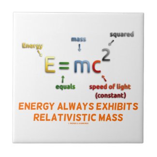 E=mc^2 Energy Always Exhibits Relativistic Mass Tile