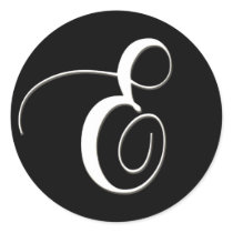 E monogram - elegant black and white stickers