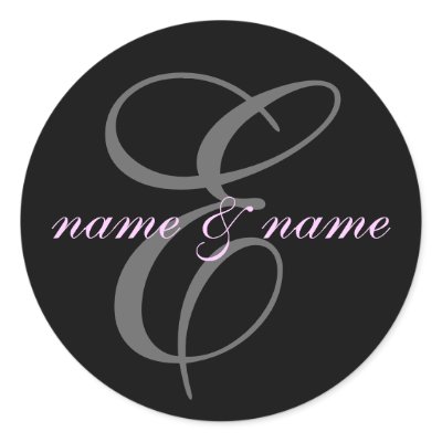 E monogram label sticker