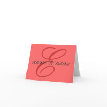 "E" monogram note card - personalize first names
