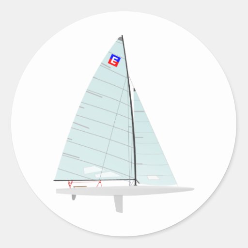scow Racing Sailboat onedesign Class Classic Round Sticker | Zazzle