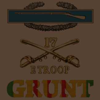 E Troop, 17th Cavalry M113 CIB Grunt Shirt shirt