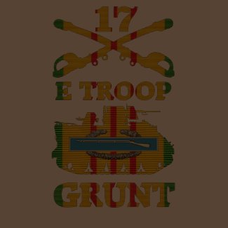 E Troop, 17th Cavalry M113 CIB Grunt Shirt shirt