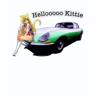 E-type Jag with hot cat girl shirt