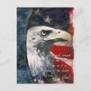 Eagle Thank You Postcard - A digital painting of an eagle and a U.S. Flag to commemorate the 4th of July and to show support for our Troops.