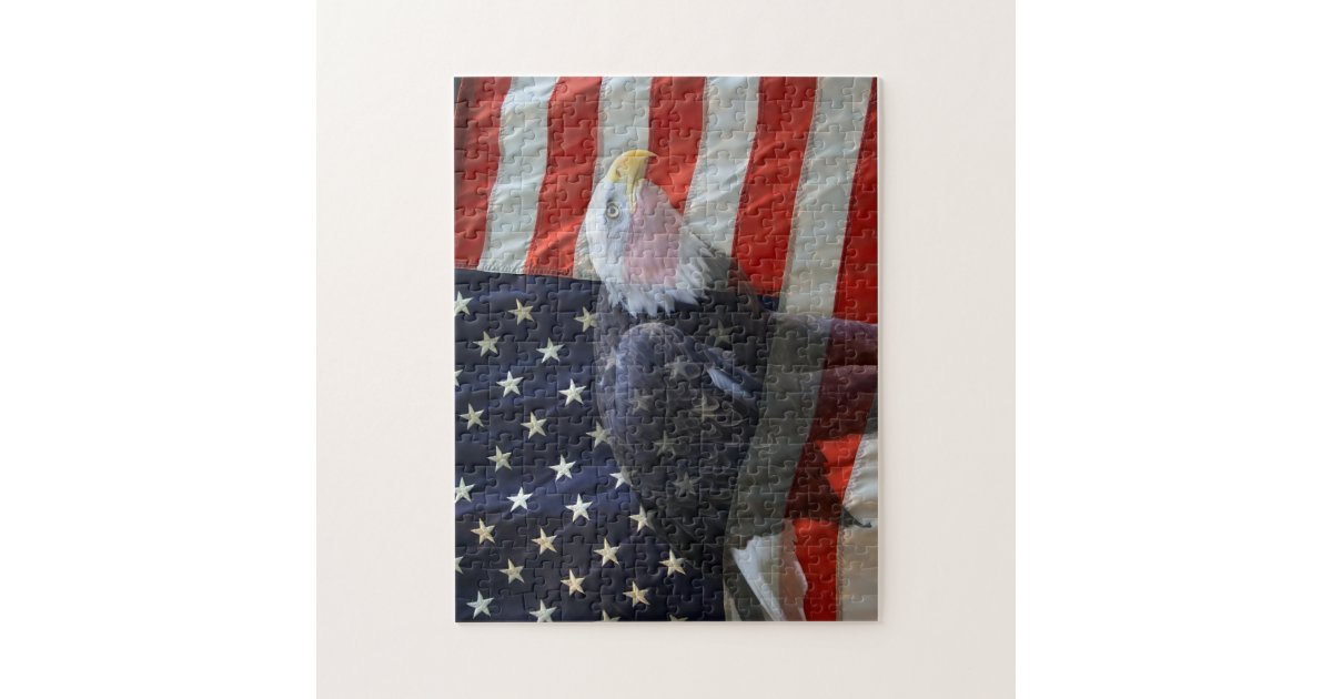 Eagle American Flag Puzzle Zazzle