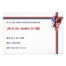 Eagle and American Flag Tatoo Illustration Style Personalized Invitation