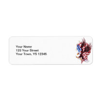 Eagle and American Flag Tatoo Illustration Style Custom Return Address Label