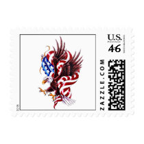 Eagle and American Flag Tatoo Illustration Style Stamps