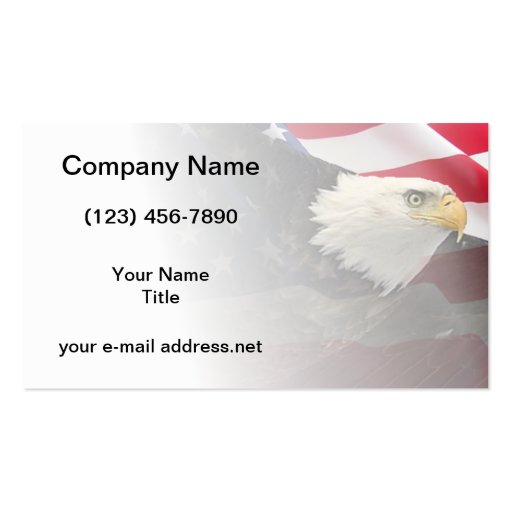 Eagle and Flag Business Card Template (front side)