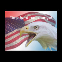 Eagle and flag Time for a real change! postcards