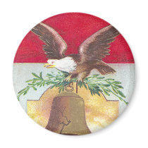 Eagle and Liberty Bell Fourth of July Fridge Magnet