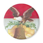 Eagle and Liberty Bell Fourth of July Fridge Magnet