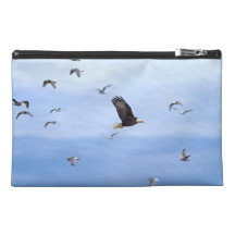 Eagle and Seagulls Flying Travel Accessory Bags