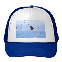 Eagle and Seagulls Flying Trucker Hat