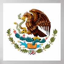 Eagle and snake Mexico Emblem for Mexicans Print