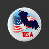 Eagle and US Flag buttons