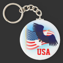 Eagle and US Flag keychains