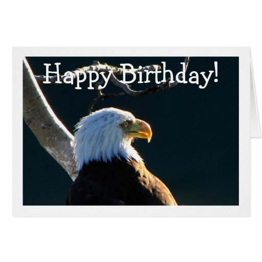 Eagle at Attention; Happy Birthday Card Zazzle