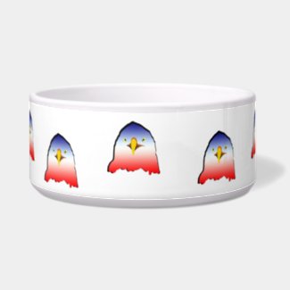 eagle blue white red w outline horizontal gradient pet water bowls