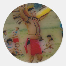 'Eagle Dancing Warrior' Round Stickers
