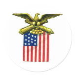 Eagle Flag and Cannons Round Stickers