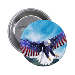 Eagle Flag Pinback Button