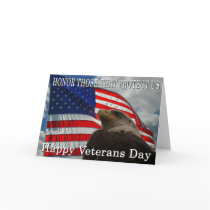 Eagle Flag veterans day Card