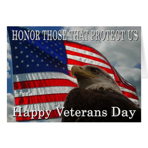 Eagle Flag veterans day Card