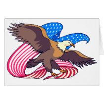 Eagle Flying Flag cards