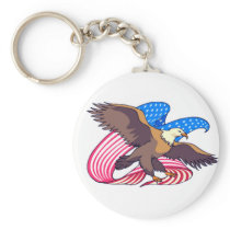 Eagle Flying Flag Keychains