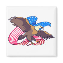 Eagle Flying Flag Refrigerator Magnet