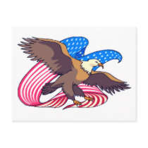 Eagle Flying Flag Post Card