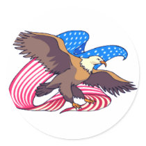 Eagle Flying Flag stickers by fstasu51 Eagle Flying Flag stickers