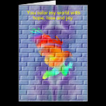 Eagle graffiti on brick wall cards